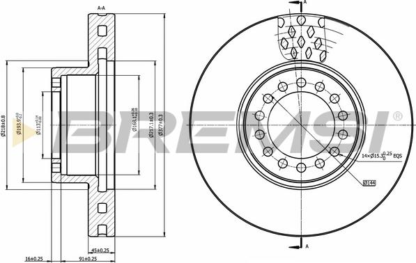 Bremsi CD5319V - Тормозной диск autospares.lv