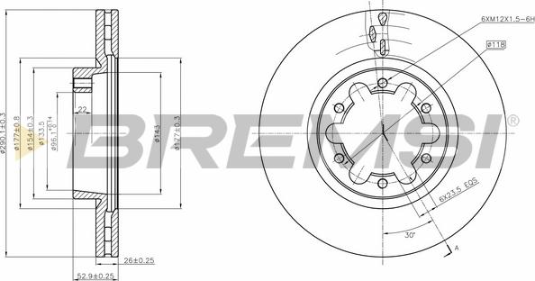 Bremsi CD5339V - Тормозной диск autospares.lv