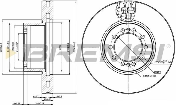 Bremsi CD5324V - Тормозной диск autospares.lv