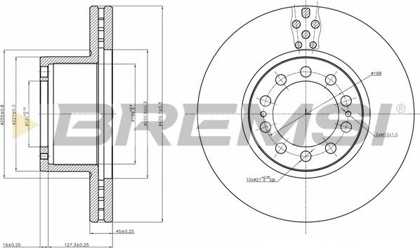 Bremsi CD5323V - Тормозной диск autospares.lv