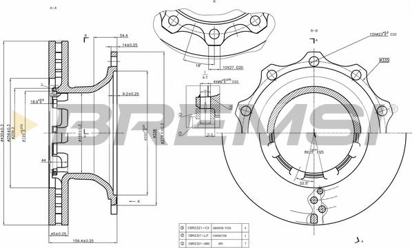 Bremsi CD5294V - Тормозной диск autospares.lv