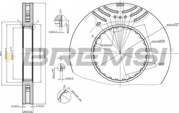 Bremsi CD5259V - Тормозной диск autospares.lv