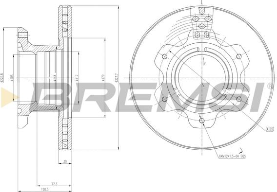 Bremsi CD5209V - Тормозной диск autospares.lv