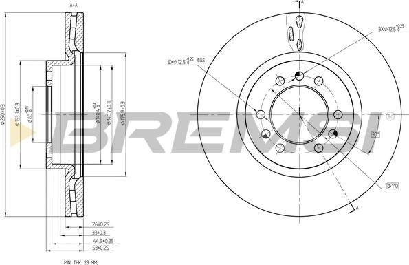 Bremsi CD5235V - Тормозной диск autospares.lv