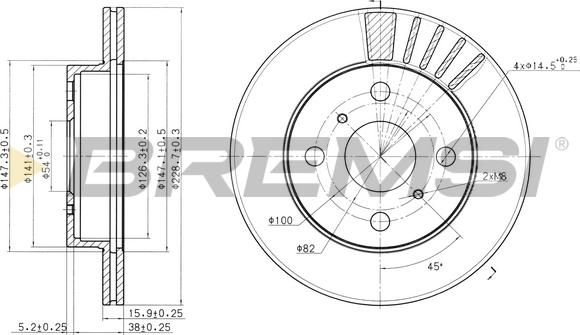 Bremsi CD6948V - Тормозной диск autospares.lv