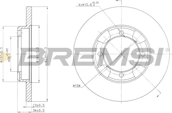 Bremsi CD6947S - Тормозной диск autospares.lv