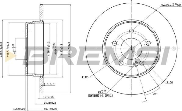 Bremsi CD6963S - Тормозной диск autospares.lv