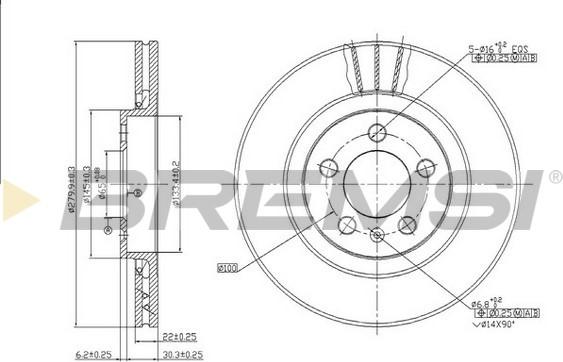 Bremsi CD6928V - Тормозной диск autospares.lv