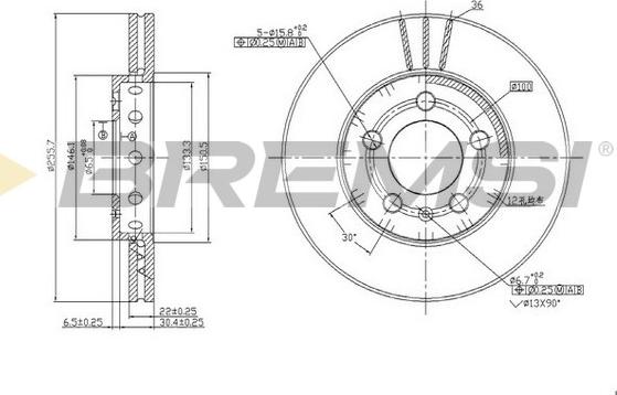 Bremsi CD6927V - Тормозной диск autospares.lv