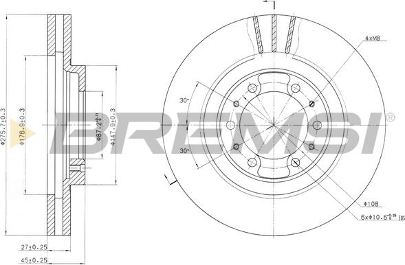 Bremsi CD6974V - Тормозной диск autospares.lv