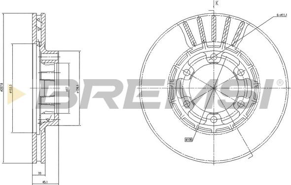 Bremsi CD6458V - Тормозной диск autospares.lv