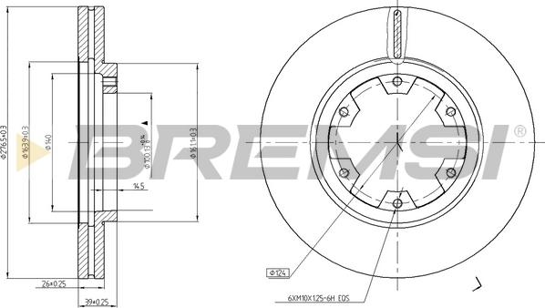 Bremsi CD6464V - Тормозной диск autospares.lv