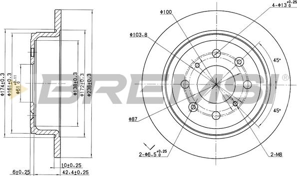 Bremsi CD6468S - Тормозной диск autospares.lv