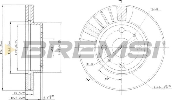 Bremsi CD6405V - Тормозной диск autospares.lv