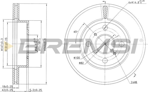 Bremsi CD6407V - Тормозной диск autospares.lv