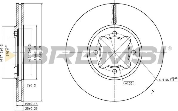 Bremsi CD6410V - Тормозной диск autospares.lv