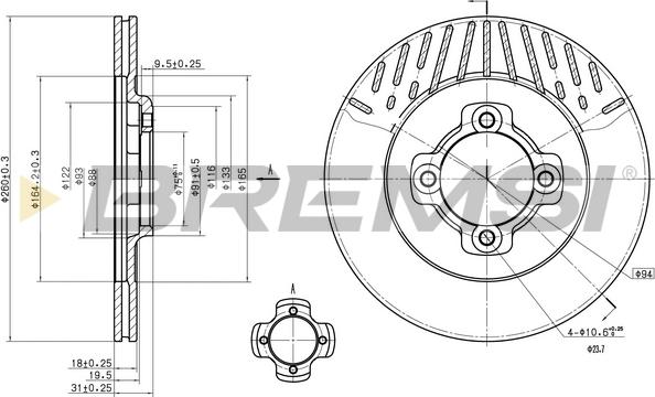 Bremsi CD6430V - Тормозной диск autospares.lv