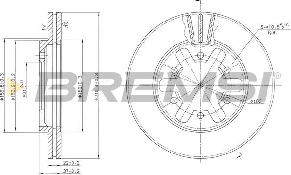 Bremsi CD6421V - Тормозной диск autospares.lv