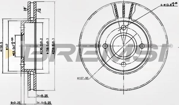 Bremsi CD6423V - Тормозной диск autospares.lv