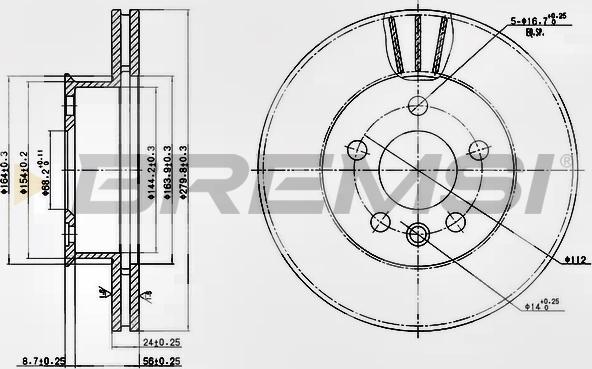 Bremsi CD6427V - Тормозной диск autospares.lv