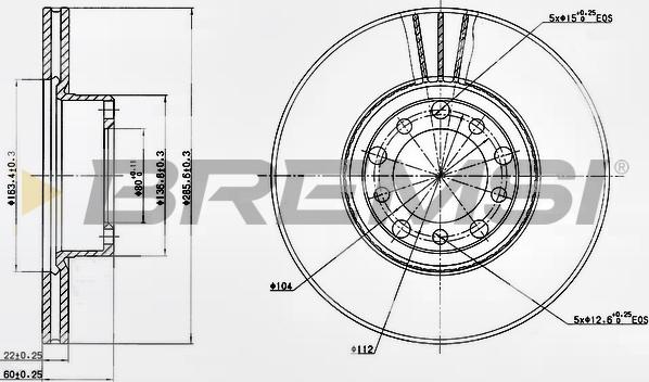 Bremsi CD6476V - Тормозной диск autospares.lv