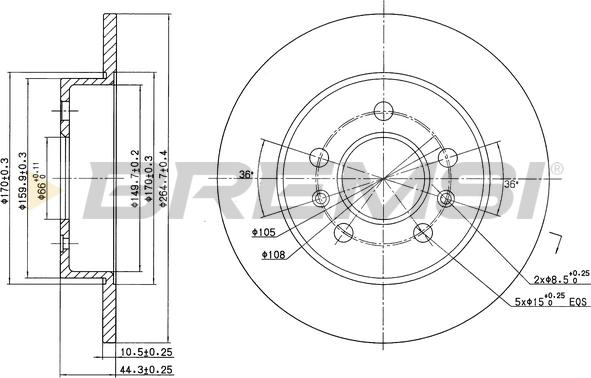 Bremsi CD6556S - Тормозной диск autospares.lv