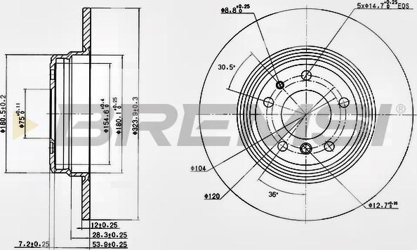 Bremsi CD6553S - Тормозной диск autospares.lv