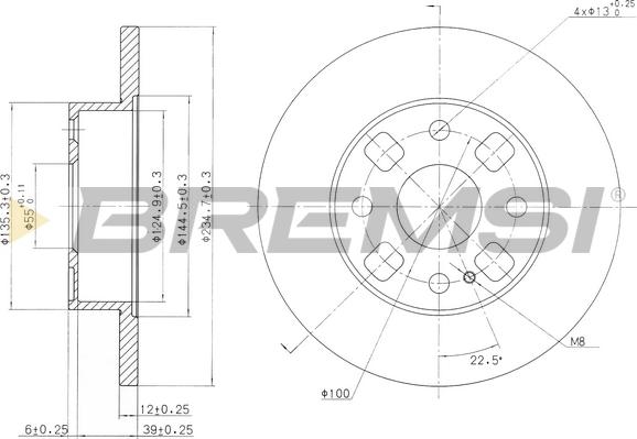 Bremsi CD6564S - Тормозной диск autospares.lv