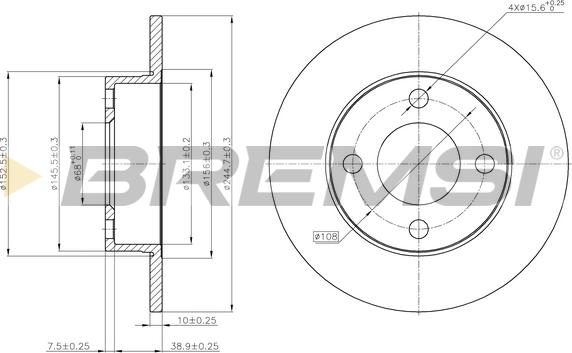 Bremsi CD6563S - Тормозной диск autospares.lv