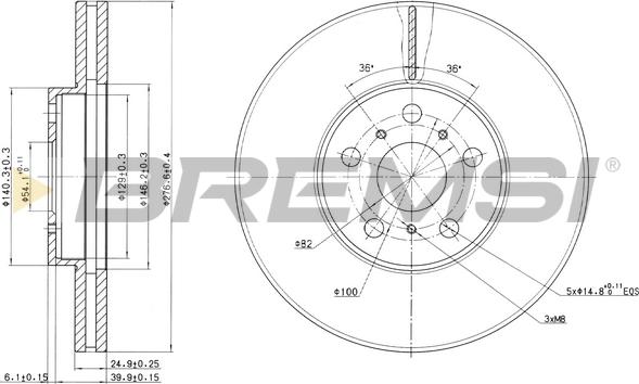 Bremsi CD6502V - Тормозной диск autospares.lv