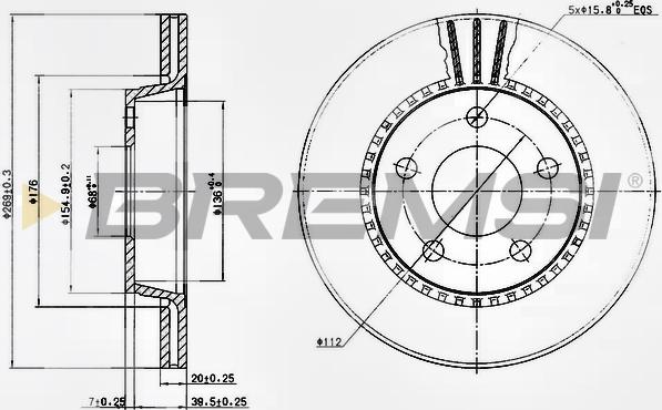 Bremsi CD6519V - Тормозной диск autospares.lv