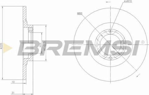 Bremsi CD6537S - Тормозной диск autospares.lv