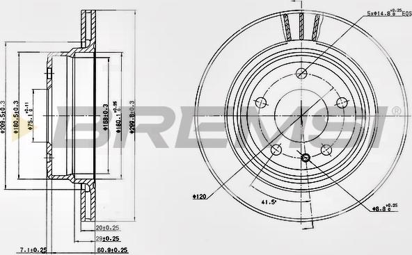 Bremsi CD6520V - Тормозной диск autospares.lv