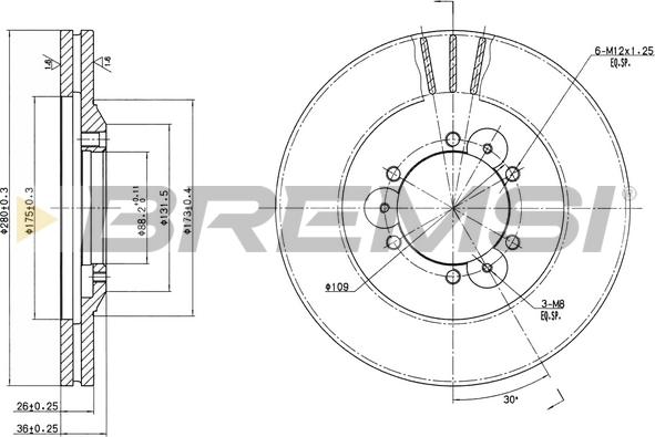 Bremsi CD6694V - Тормозной диск autospares.lv