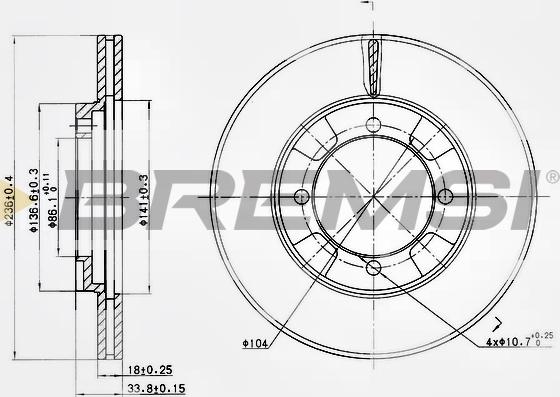 Bremsi CD6692V - Тормозной диск autospares.lv