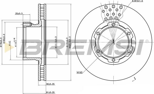 Bremsi CD6632V - Тормозной диск autospares.lv