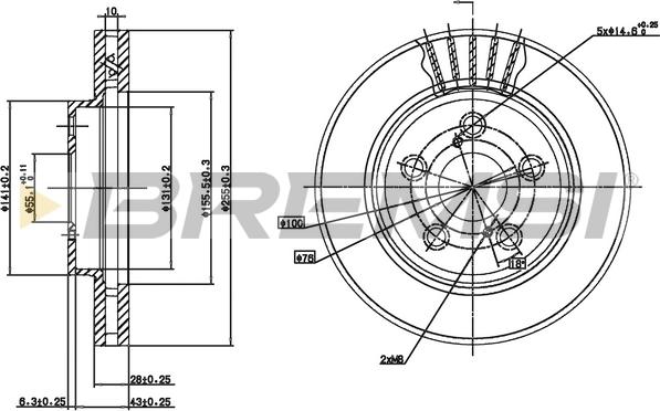 Bremsi CD6621V - Тормозной диск autospares.lv