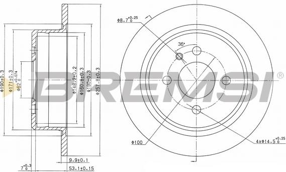 Bremsi CD6093S - Тормозной диск autospares.lv