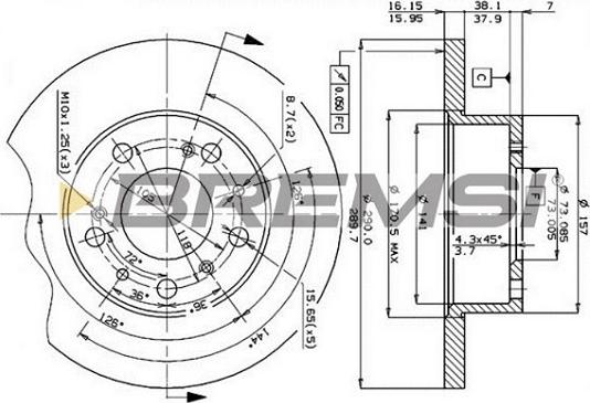 Bremsi CD6069S - Тормозной диск autospares.lv