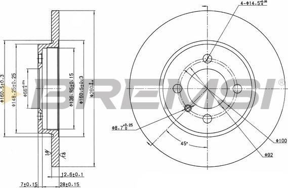 Bremsi CD6062S - Тормозной диск autospares.lv