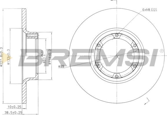 Bremsi CD6016S - Тормозной диск autospares.lv
