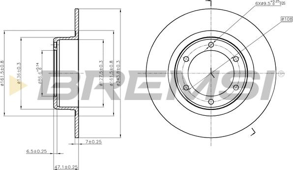 Bremsi CD6011S - Тормозной диск autospares.lv