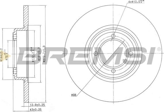 Bremsi CD6012S - Тормозной диск autospares.lv