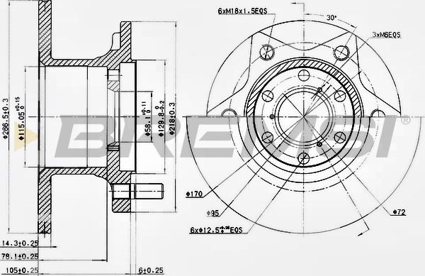 Bremsi CD6089S - Тормозной диск autospares.lv