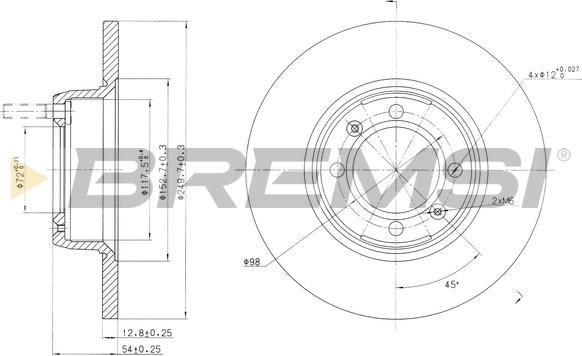 Bremsi CD6088S - Тормозной диск autospares.lv