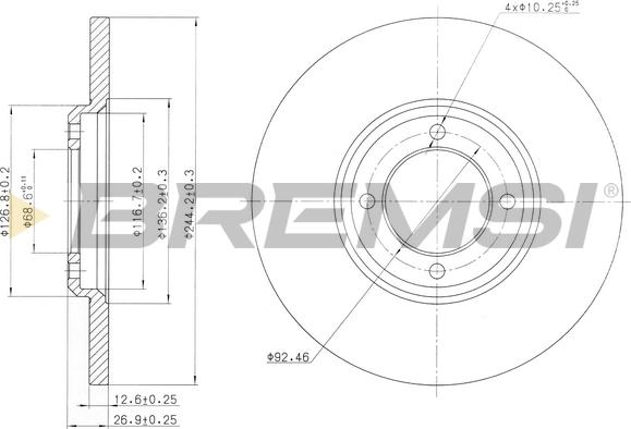 Bremsi CD6023S - Тормозной диск autospares.lv