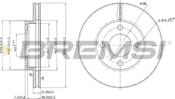 Bremsi CD6193V - Тормозной диск autospares.lv