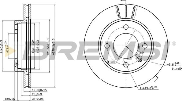 Bremsi CD6145V - Тормозной диск autospares.lv