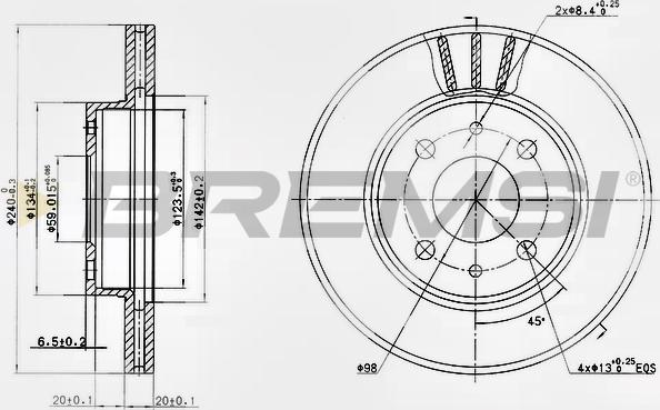 Bremsi CD6148V - Тормозной диск autospares.lv