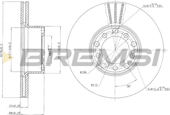 Bremsi CD6143V - Тормозной диск autospares.lv